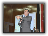 أ.د/ علي شمس الدين - رئيس الجامعة يشهد حفل تنصيب اتحاد كلية التجارة